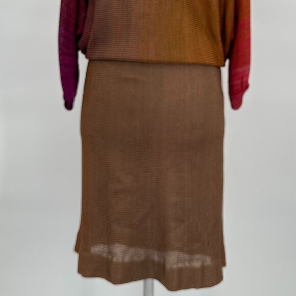 Vintage 1980s Rayon Ombré Dolman Sweater and Elasticated Waist Skirt Ensemble - Picture 4 of 4